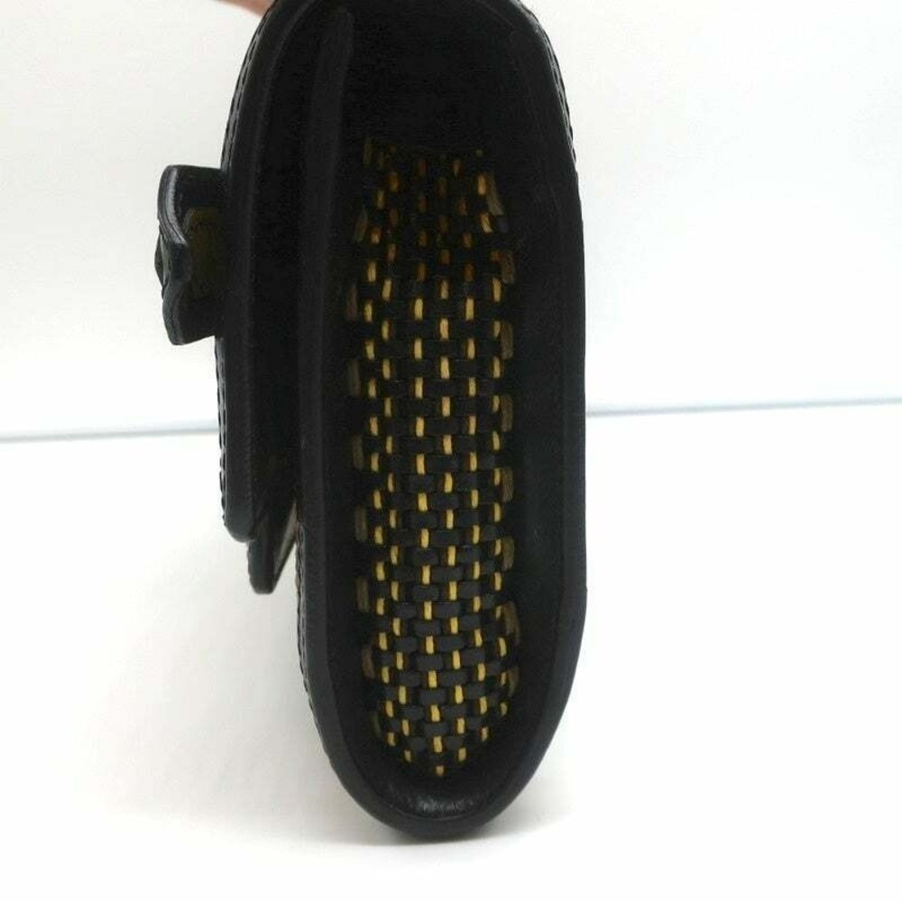 Burberry Prorsum Margot Oversize Buckle Clutch Black/Multi Woven Leather - Picture 4 of 12